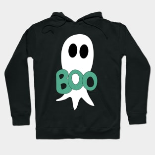 Cute Halloween ghost cartoon with BOO text Hoodie